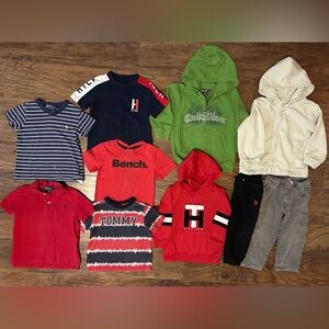 Casual Preppy Boys Toddler Hoodie Shirt and Outfit Bundle Brand Names